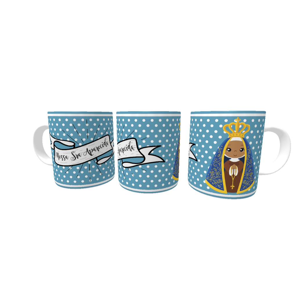 Caneca Xícara Santo Santos Católicos Religiosos Nossa Senhora Aparecida Presente OFERTA RELAMPÂGO!