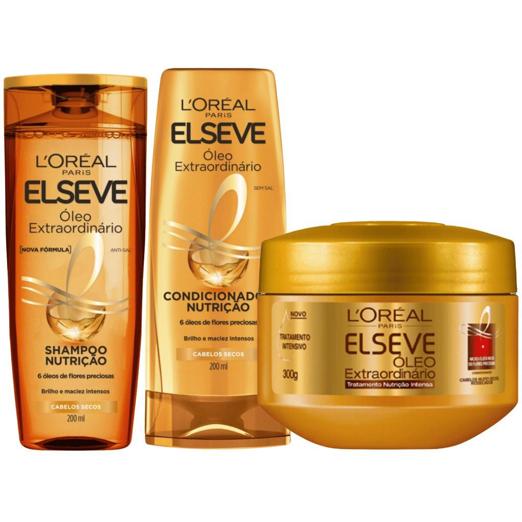 Kit Elseve Extraordinário - Shampoo, Condicionador e Máscara em Oferta na Shopee