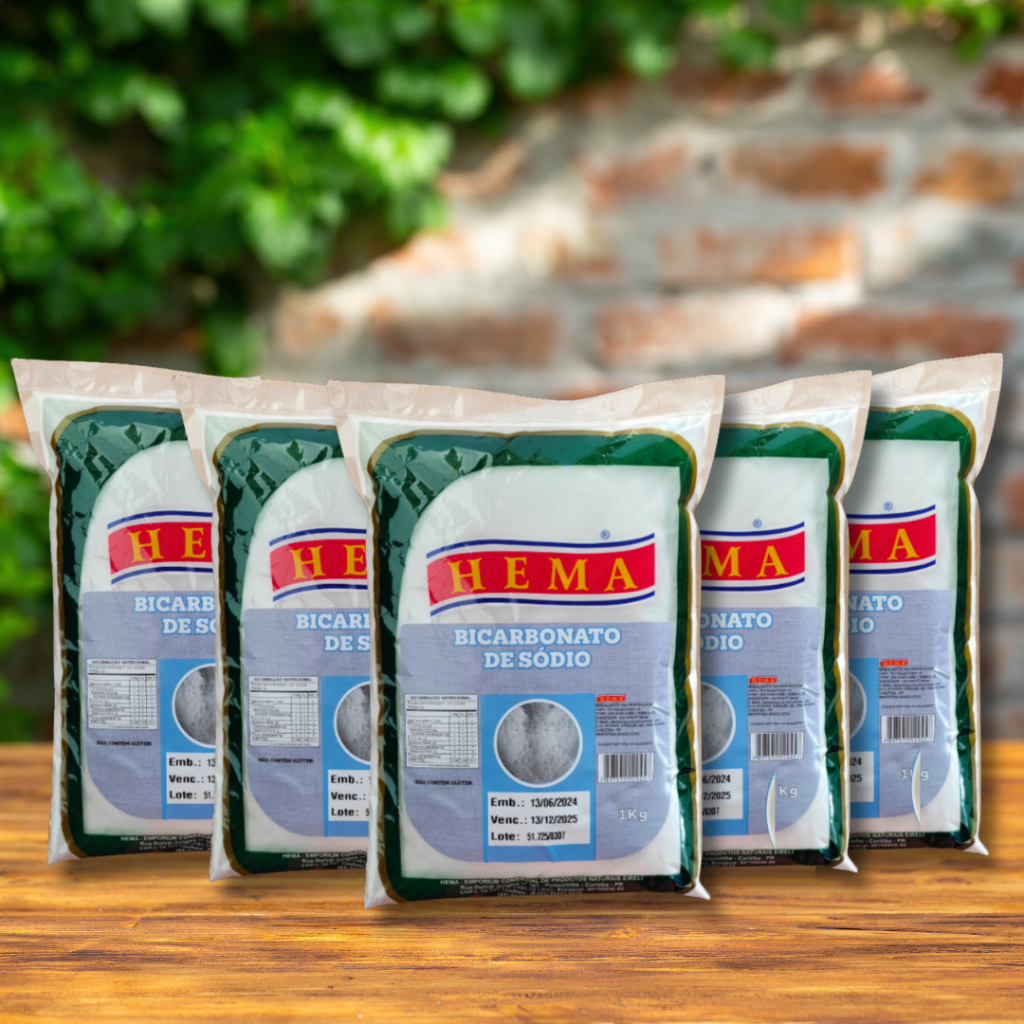 Bicarbonato De Sódio 5Kg - Hema - Kit 5 Pcts De 1Kg