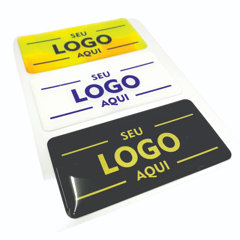 Adesivo Resinado Personalizado 6x3cm Logotipo C/15 un