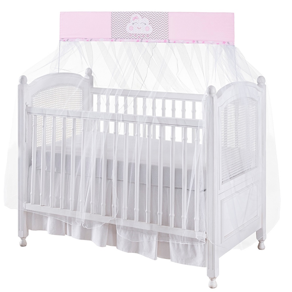 Mosquiteiro com bandô para Berço Proteção Tela 4,50m x 1,50m Menina Menino vários modelos