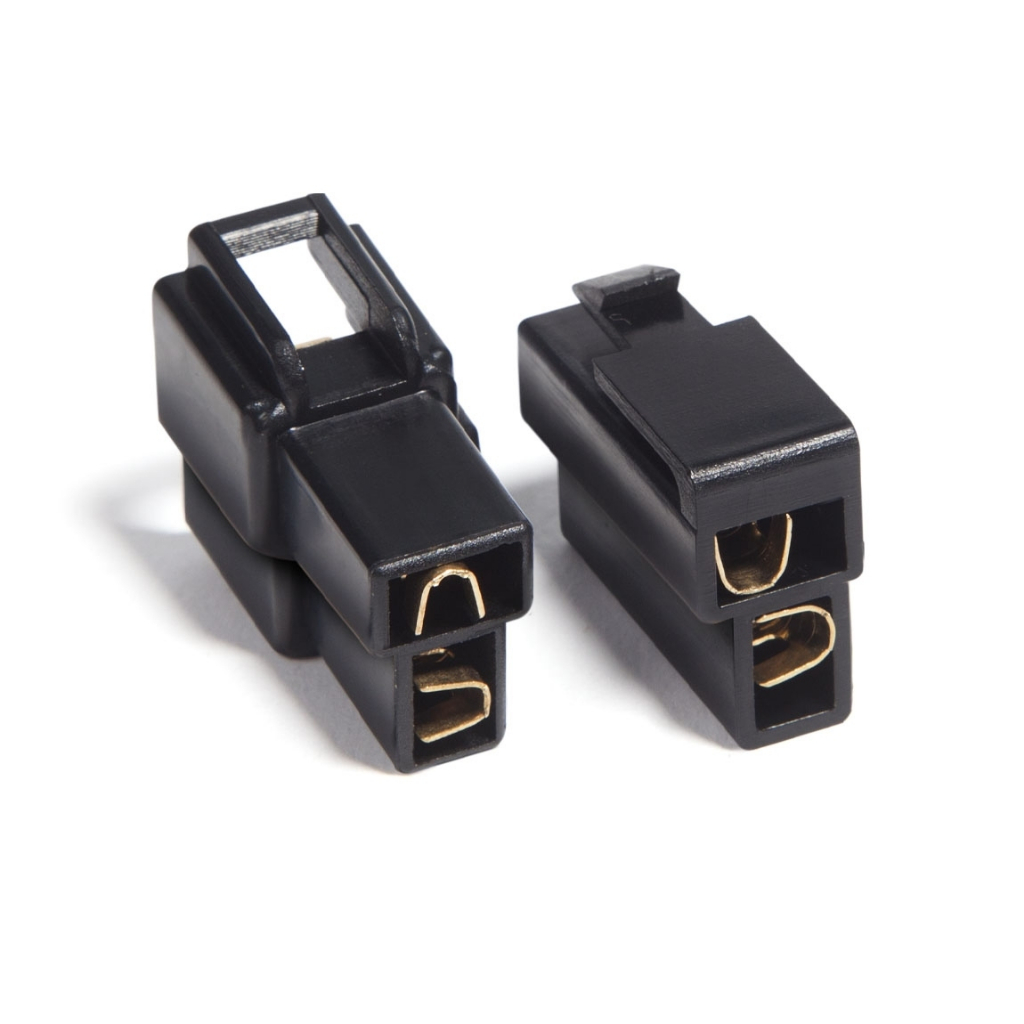 Conector 2 Vias de Trava com Terminal Macho e Fêmea Som Automotivo.