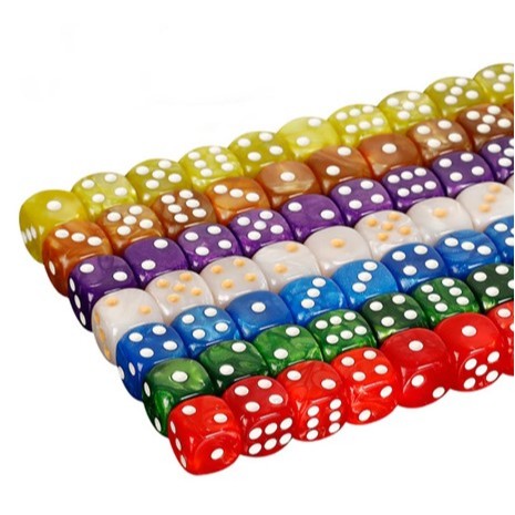Kit 6 pcs Dados P/jogo De Salao Vermelho Branco Transparente Colorido Marmorizado 6 Faces em Oferta na Shopee
