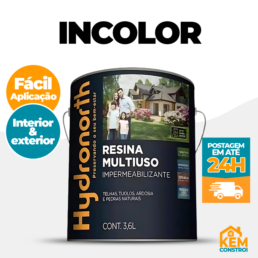 Resina Impermeabilizante Acrílica Telhado Telhas Muros de Pedra Hydronorth 3,6 LITROS em Oferta na Shopee