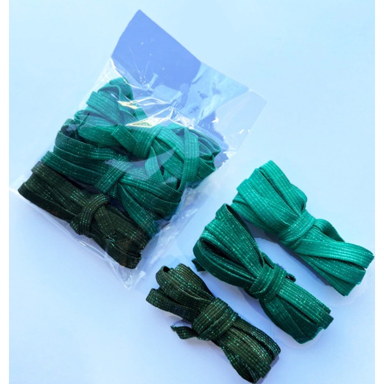 Elástico Chato 7mm Lurex Glitter 6m Kit Natureza Encadernação ref.EC010