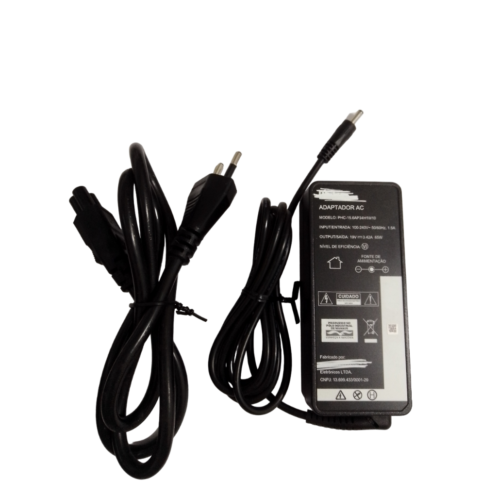 Fonte Carregador compatível com Notebook Philco Pnb15 19v 3.42a 4.0mm 1.7mm