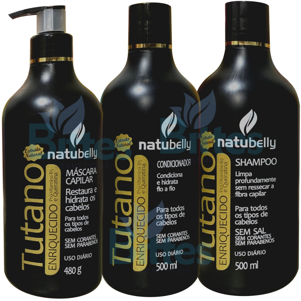 KIT TUTANO NATUBELLY COSMÉTICOS HIDRATA E RESTAURA OS FIOS