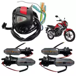 Punho de Partida Cb 500 Plug in Play Titan 160 + 4 Pisca Cb Twister Titan 150 160