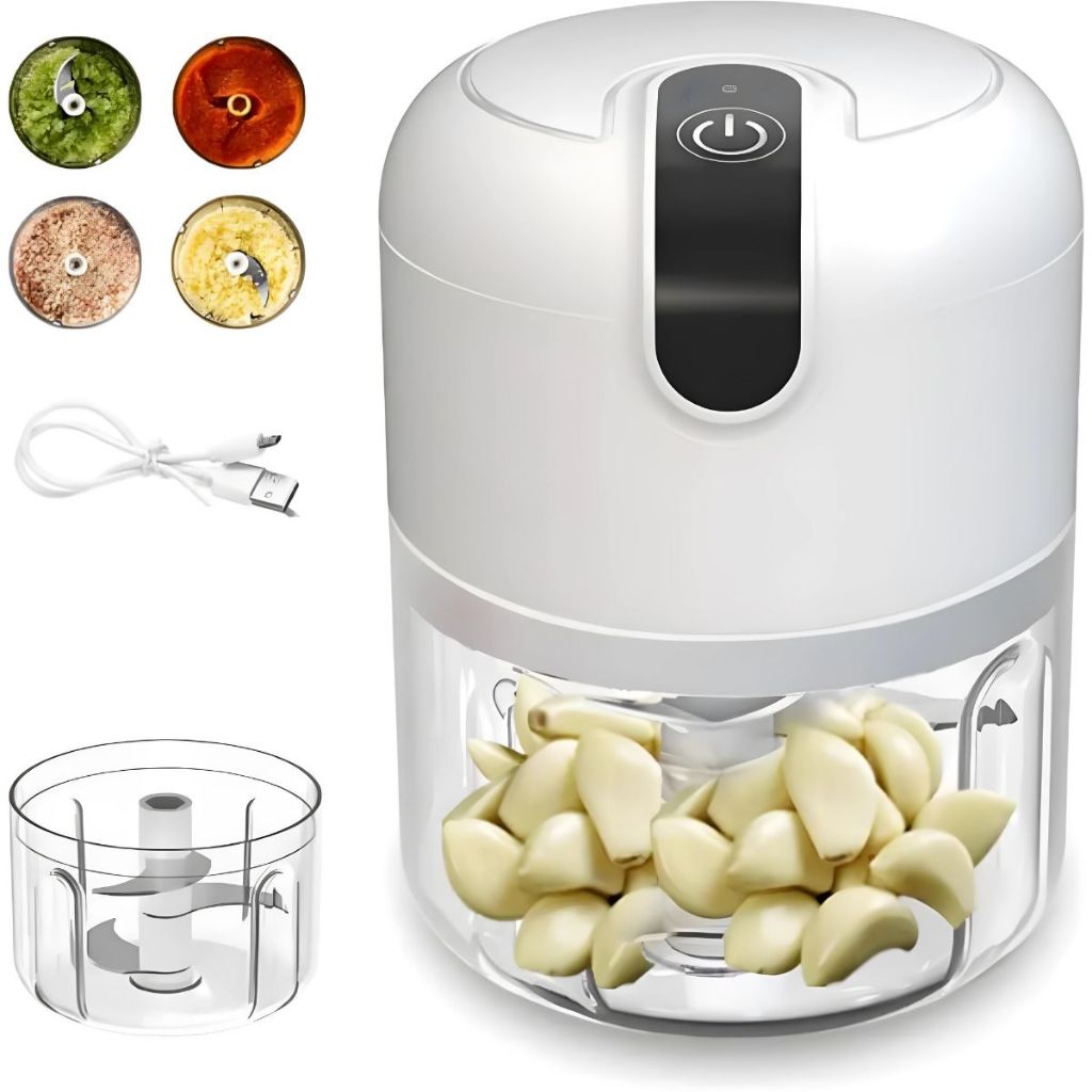 Mini Processador Triturador Sem Fio (ZZB-04) Elétrico 250ML De Alimentos Para Legumes Alho Gengibre