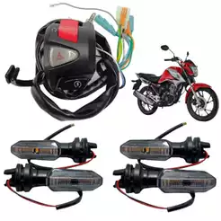 Punho de Partida Cb 500 Universal Plug Kit 4 Pisca Cb Twister 2016 Titan fan Xre
