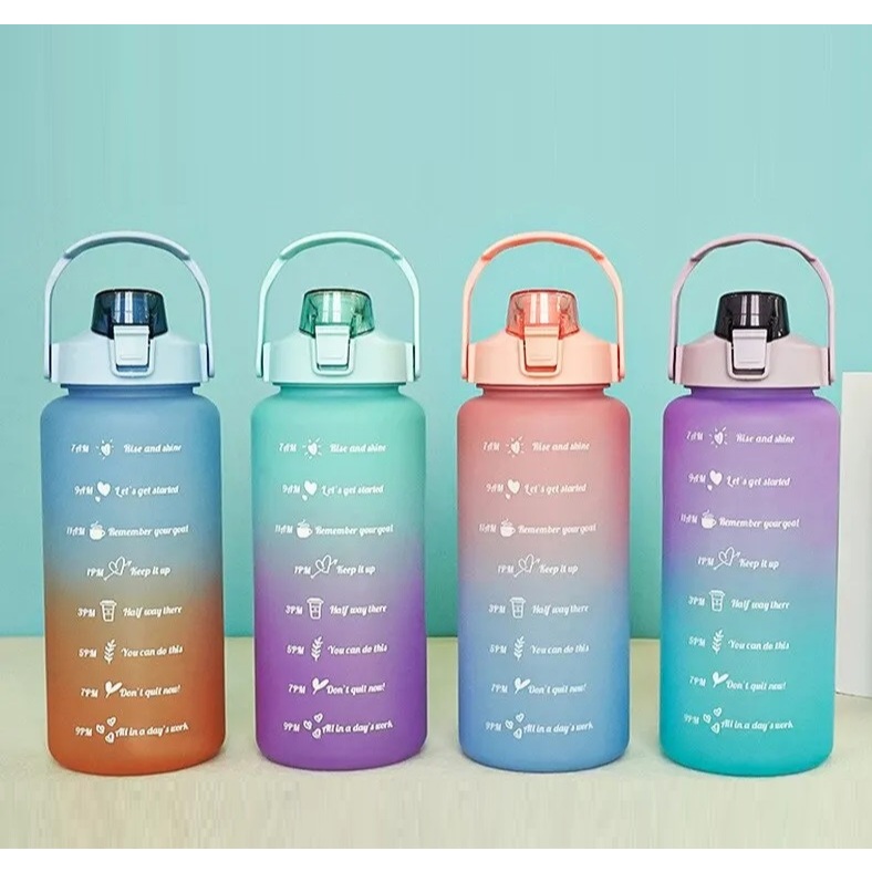Garrafa de Água 2200ML Plástico - Estampa Motivacional - Esportiva - Academia - Squeeze 2,2 litros