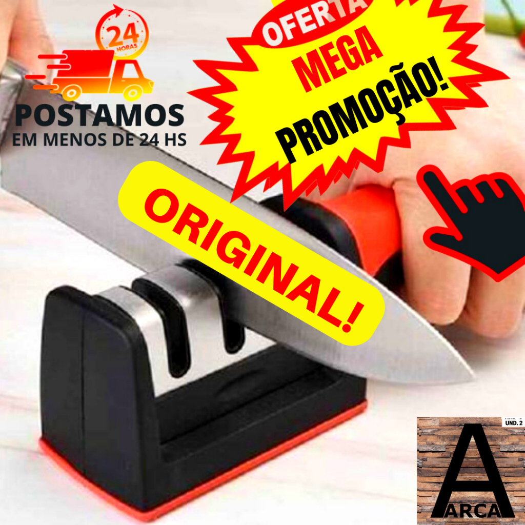 Amolador Afiador de Faca Profissional com 3 Afiadores/ Caerus
