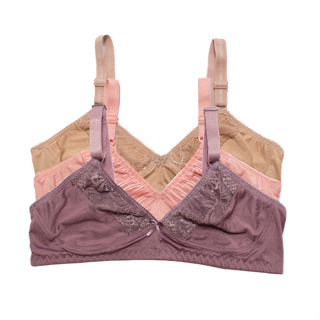 KIt 3 Sutiã Reforçado De Microfibra Com Detalhe Em Renda em Oferta na Shopee
