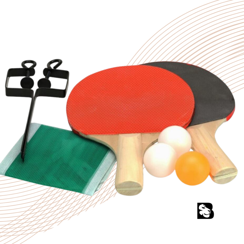 Kit 2 Raquetes de Tenis De Mesa Com 3 Bolinhas e Rede Ping Pong Profissional Infantil e Adulto