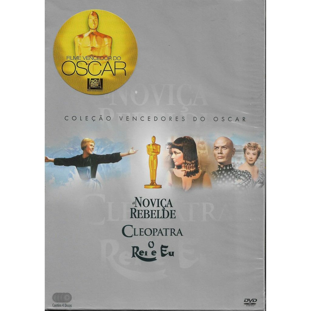 Coleção Vencedores do Oscar Cleópatra Duplo A Noviça Rebelde O Rei e Eu Box 4 DVDs Novo Lacrado