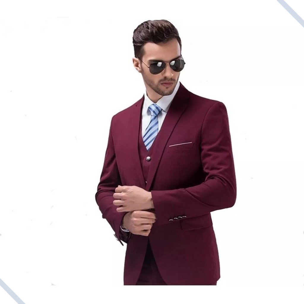 Terno Masculino Alto Padrão - Paletó + calça Luxo Casual Elegante Slim Fit Executivo Verão