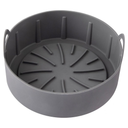 Cesto Forma de Silicone Redondo Para Air Fryer Fritadeira Elétrica Forno Protetor AntiAderente Cesta Com Alça 16cm
