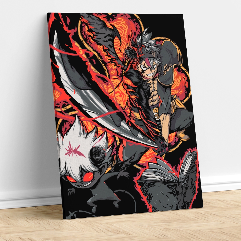 Placa Decorativa MDF Grande Black Clover Asta Quadro Decoração Parede