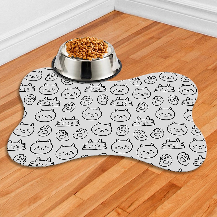 Tapete Para Comedouro PET Antiderrapante - Ossinho - 38x25 - CAT FACE CZ em Oferta na Shopee