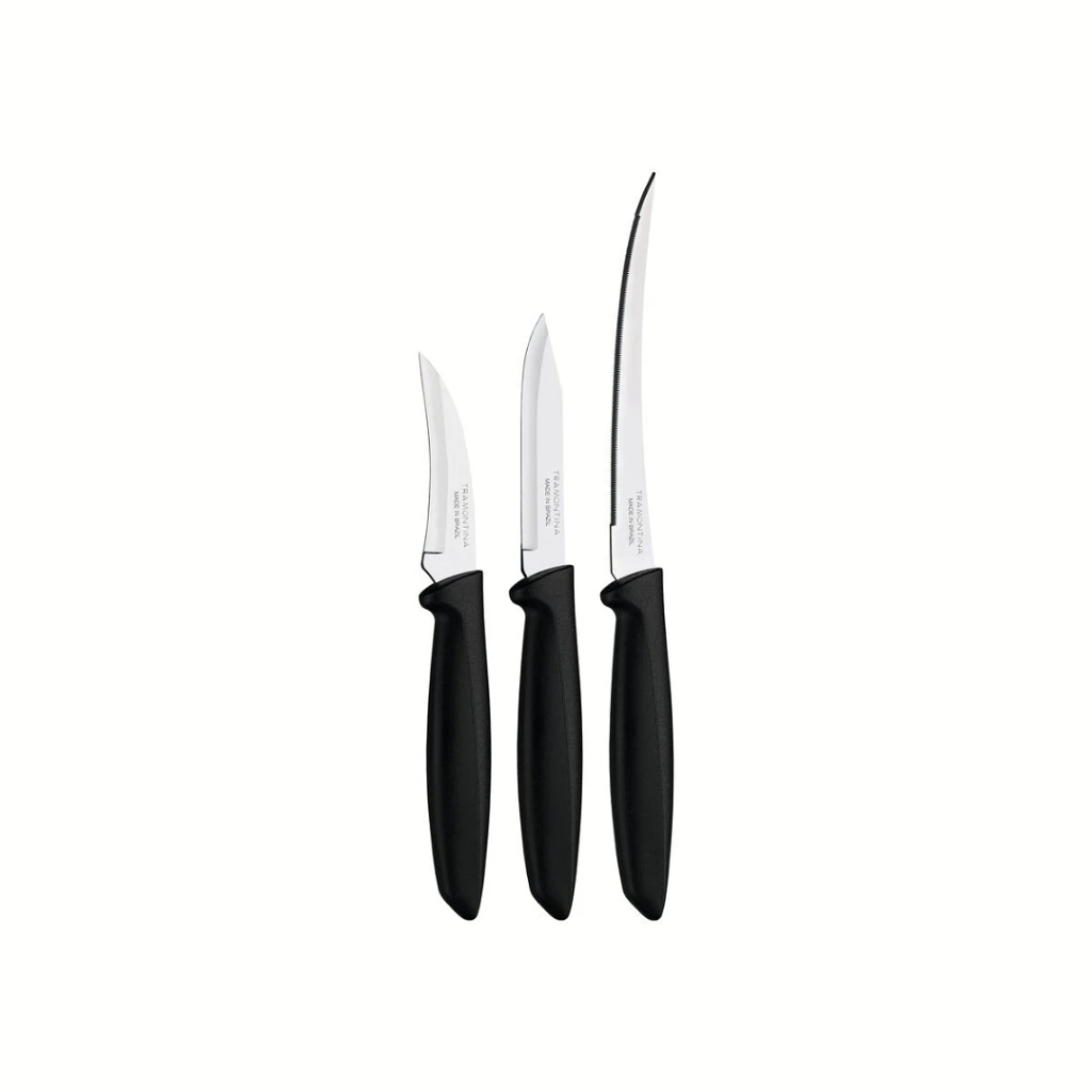 JOGO FACAS INOX 3PC PLENUS PRETO TRAMONTINA