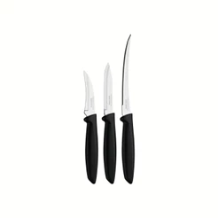 JOGO FACAS INOX 3PC PLENUS PRETO TRAMONTINA