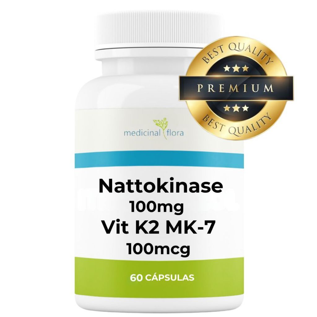 Nattokinase 100mg com Vit K2MK-7 100mcg - 60 Cápsulas