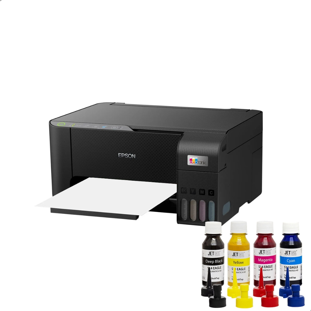 Impressora Sublimática Wi-Fi Multifuncional Epson A4 + Kit de Tinta JETINK