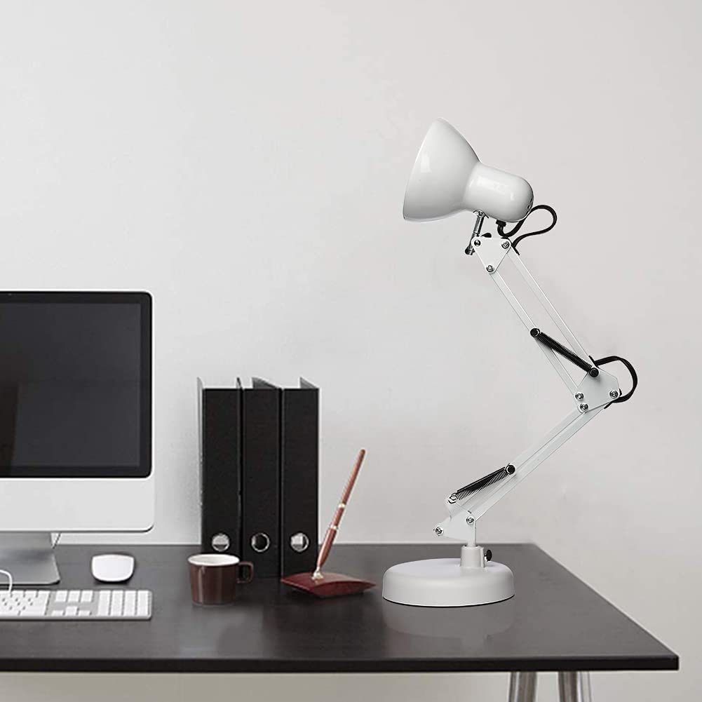 Luminária De Mesa Dapon Articulada Abajur Modelo Pixar Com Base e Garra DL0WH-EU - Branca em Oferta na Shopee