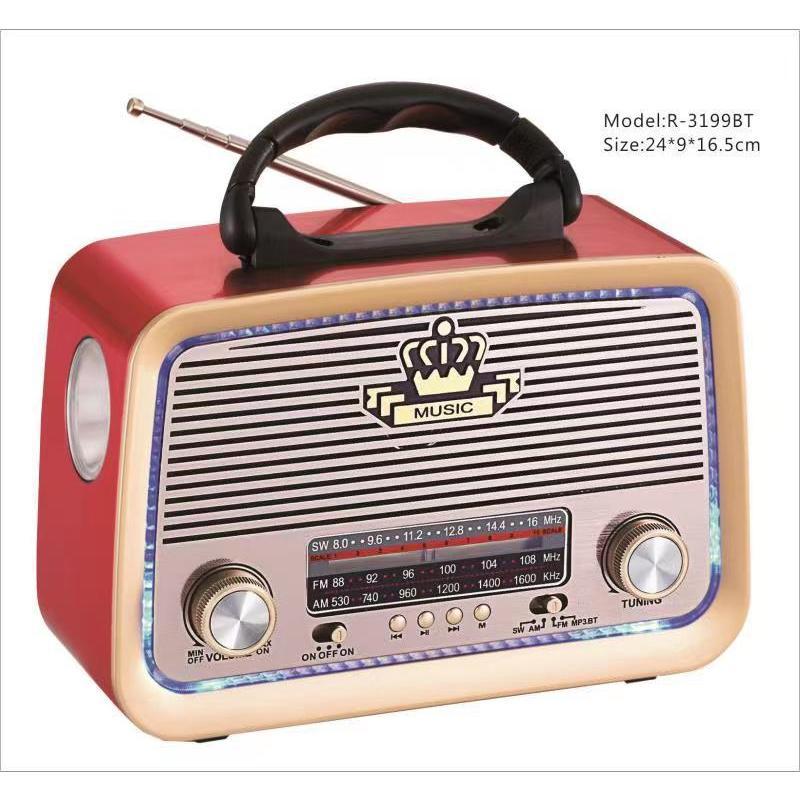 Radio Retro bluetooth ,entrada usb,microsd lanterna e sainda auxiliar AD-3188/3199