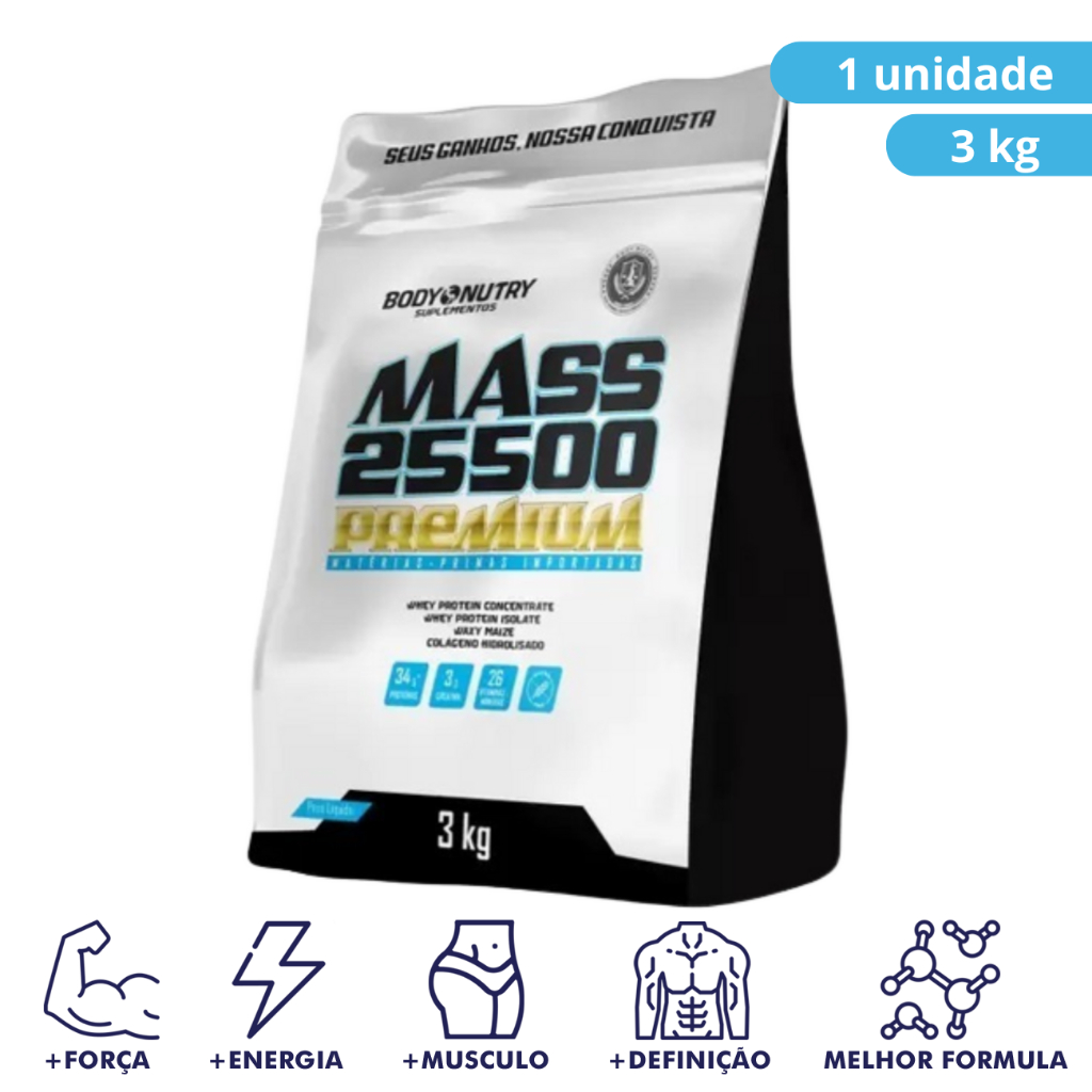 Mass Body Nutry Hipercalórico Massa Corporal Musculo 3kg