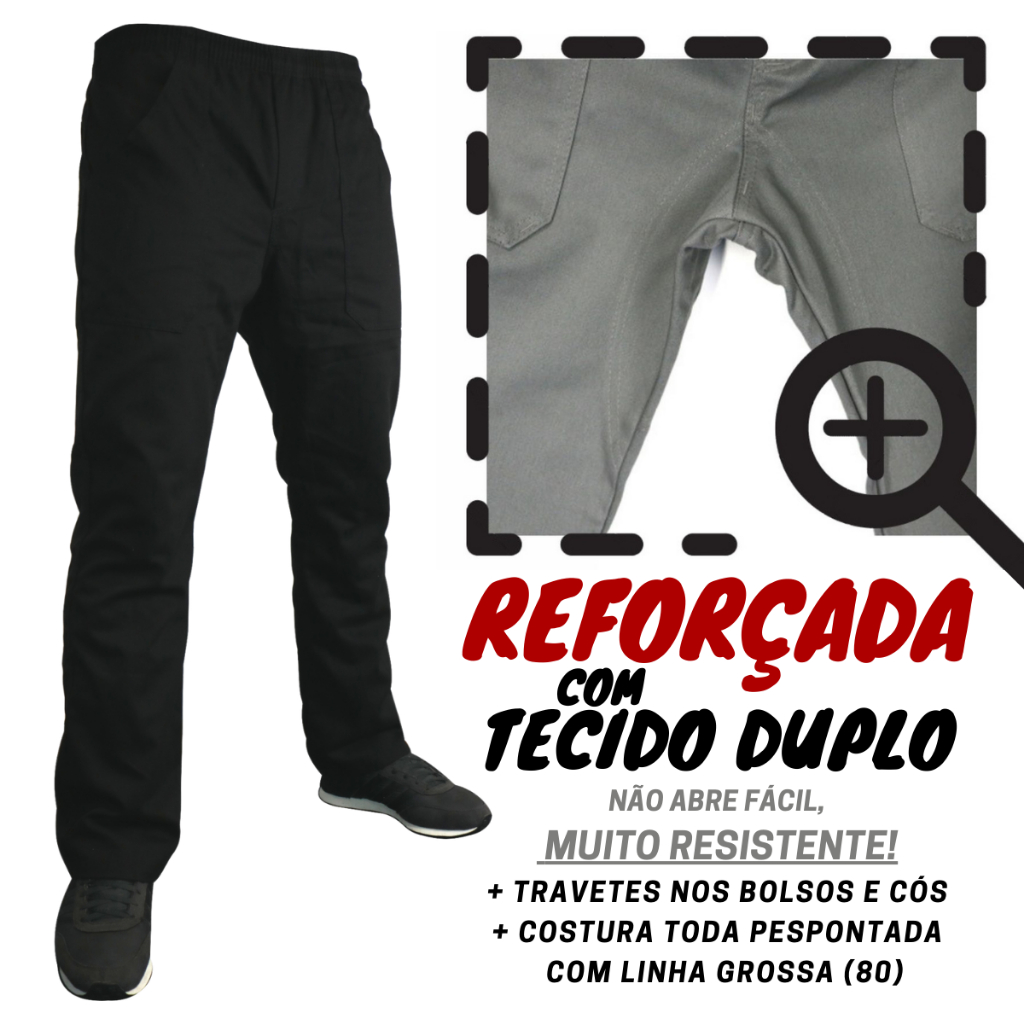 CALÇA REFORÇADA! Brim pesado!  uniforme profissional construção civil trabalho pesado em Oferta na Shopee