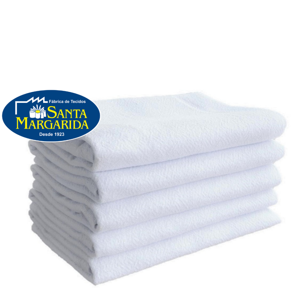 Kit 10 Panos De Prato Pé De Galinha Liso Branco Santa Margarida Legitimo Oferta