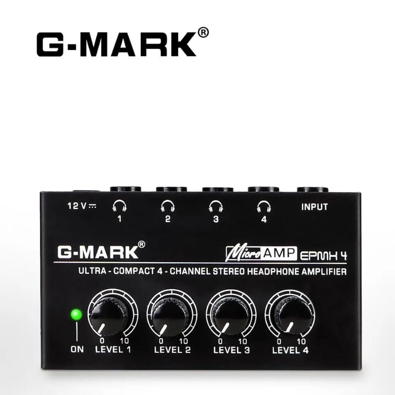 Amplificador de Fone de Ouvido Stereo G-MARK 4 Canais Ha400