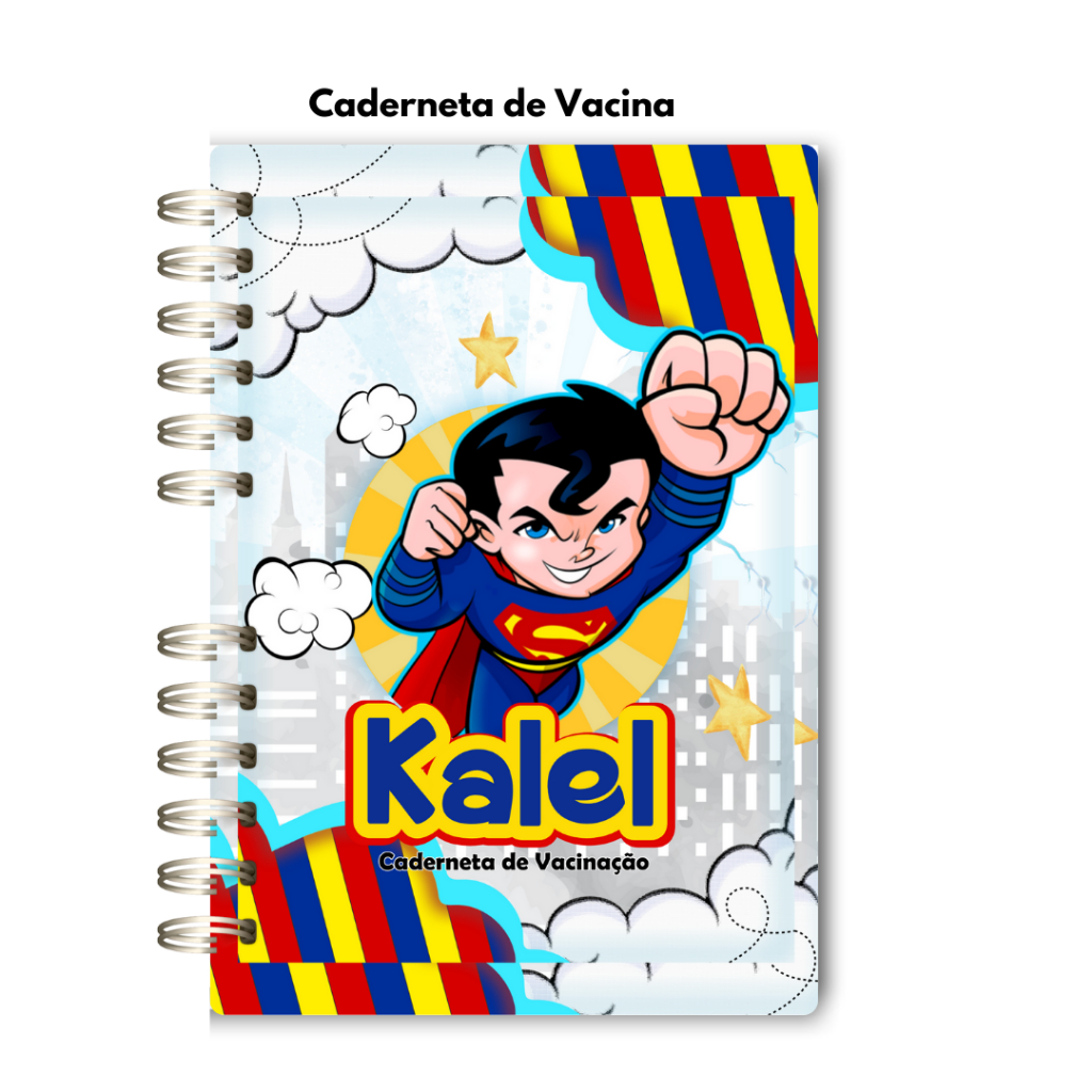 Caderneta Vacinação Bebê Personalizada + Nome | Presente Maternidade / SUPER MAN| Presente Criativo