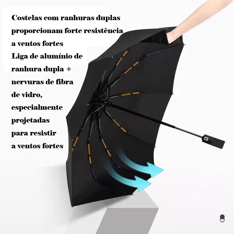 12 Hastes Guarda Chuva Automático Sombrinha Grande Proteção Solar UV Reforçado Dobrável Envio Imediato