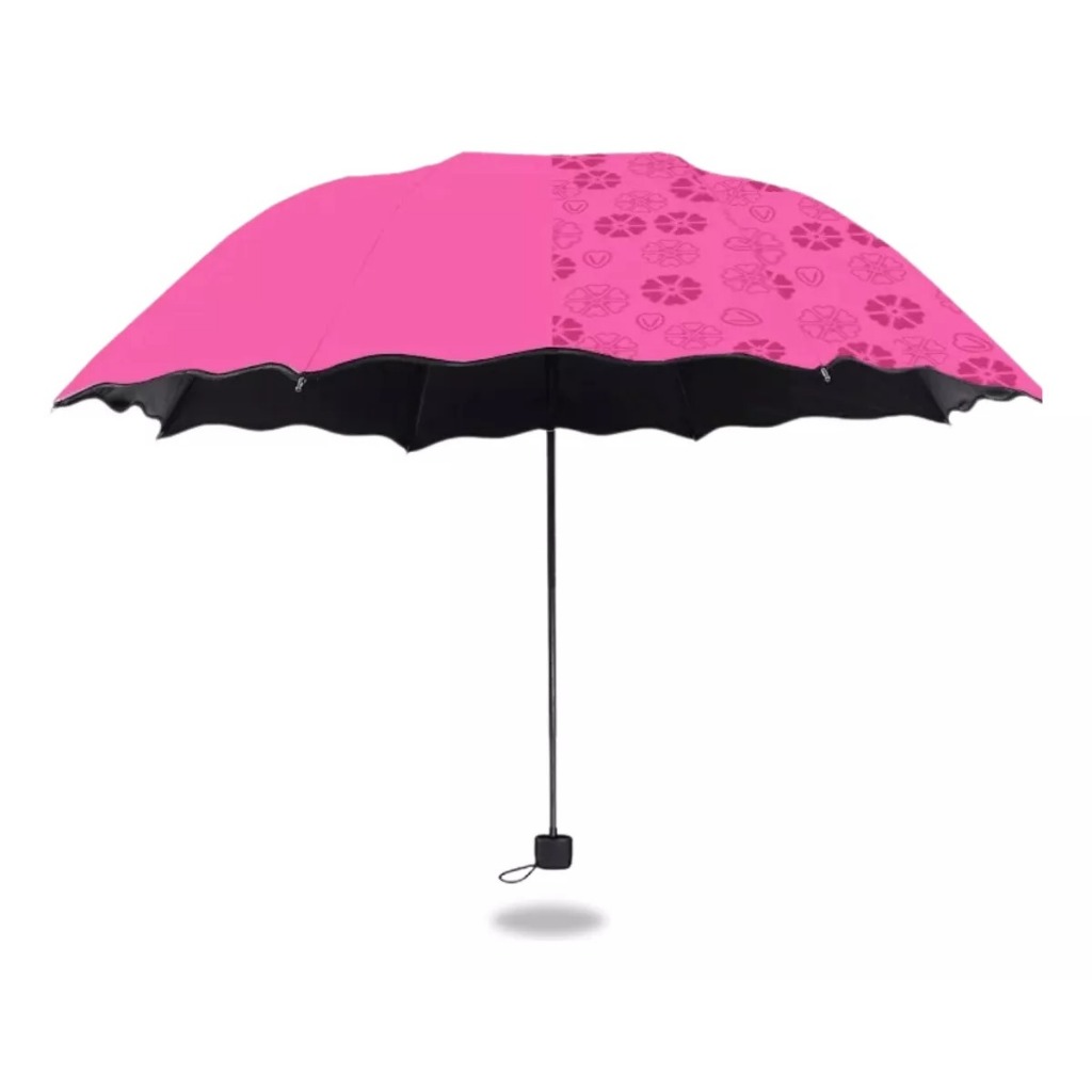 Grande !Sombrinha Encontre água e flores aparecerão.！ Guarda Chuva Manual Reforçado Com Proteção UV / BLACKOUT