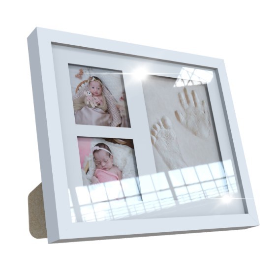 Porta Retrato Infantil Bebê Massa Modelar 2 Fotos