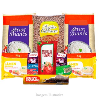 Cesta Básica De Alimentos Completa - 11 Itens - Doação em Oferta na Shopee