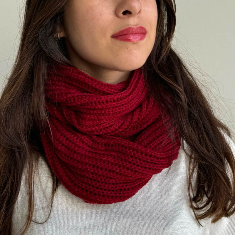 Gola Tricot Cachecol Infinito Macio Lã Tendência Inverno Moda