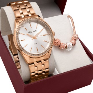 Kit Relógio Seculus Feminino com Pulseira 77135LPSKRS2K1 em Oferta na Shopee