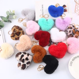 Kit 12 Chaveiro De Pelúcia Com Pingente De Coração Chaveiro Pompom em Oferta na Shopee