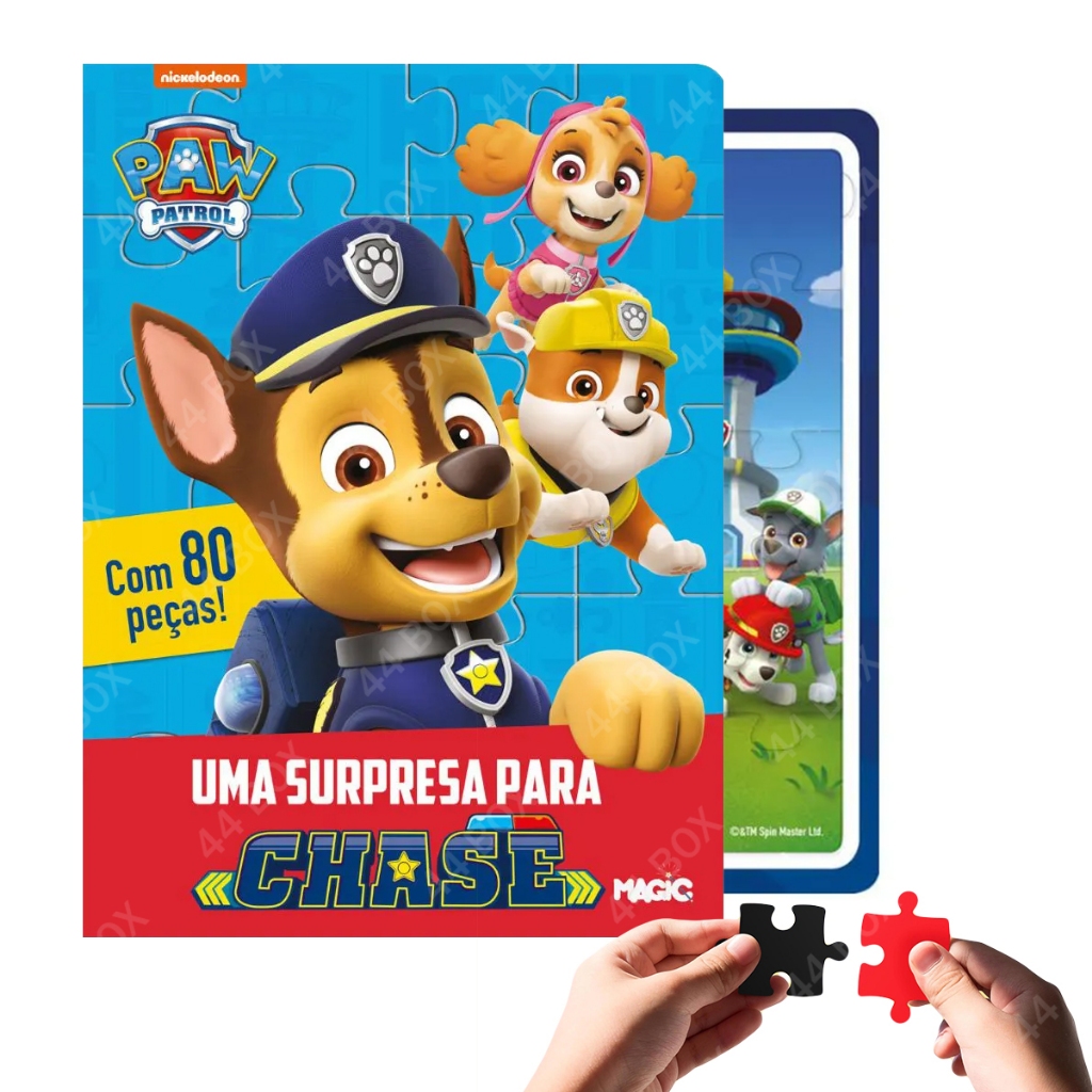 Livro Quebra Cabeça Infantil 80 Peças Patrulha Canina Chase Hotwheels Barbie