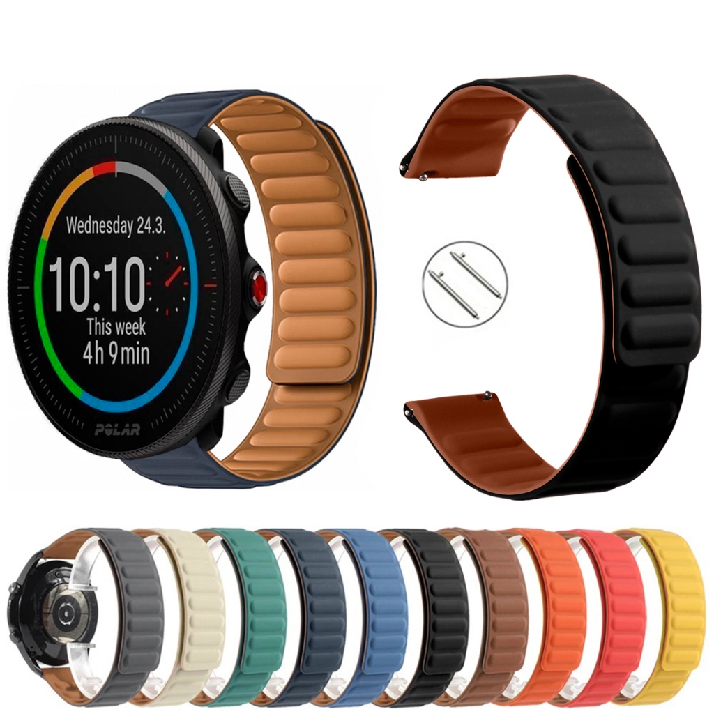 Pulseira 22mm Silicone Elos Imã Magnética para Polar Vantage M2 de Engate Rapido