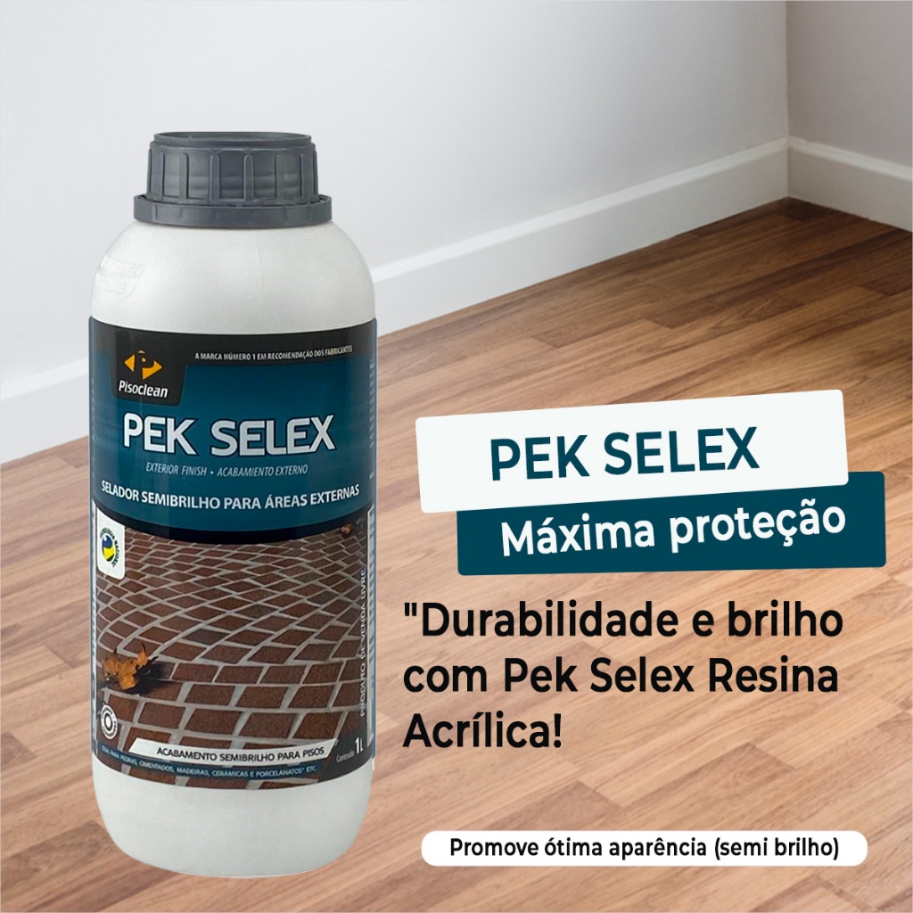 Resina Acrílica Pek Selex 1 Litro Pisoclean - Piso Clean — imagem 2 de 2