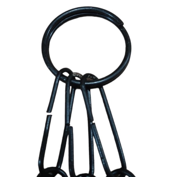 Kit 4 Correntes Tripla de Metal (Preta) 34 cm p/ Pendurar Vaso suspenso, Xaxim, Planta, Cuia. — imagem 2 de 2