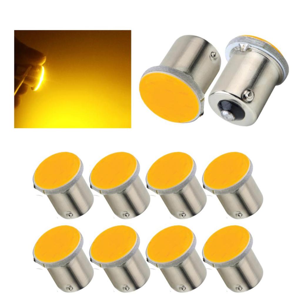 Kit 10 Lampada Cob Led Ba15s 1 Polo P21w 1156 1141 Laranja 12v em Oferta na Shopee