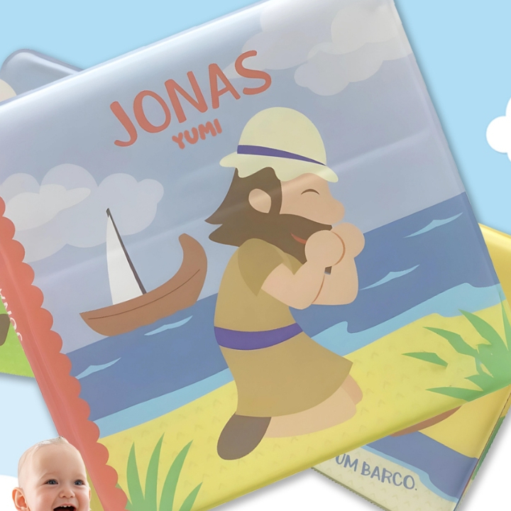 Livro Infantil de Banho Para Bebês Sensorial Jonas - Bíblicos de Banho em Oferta na Shopee