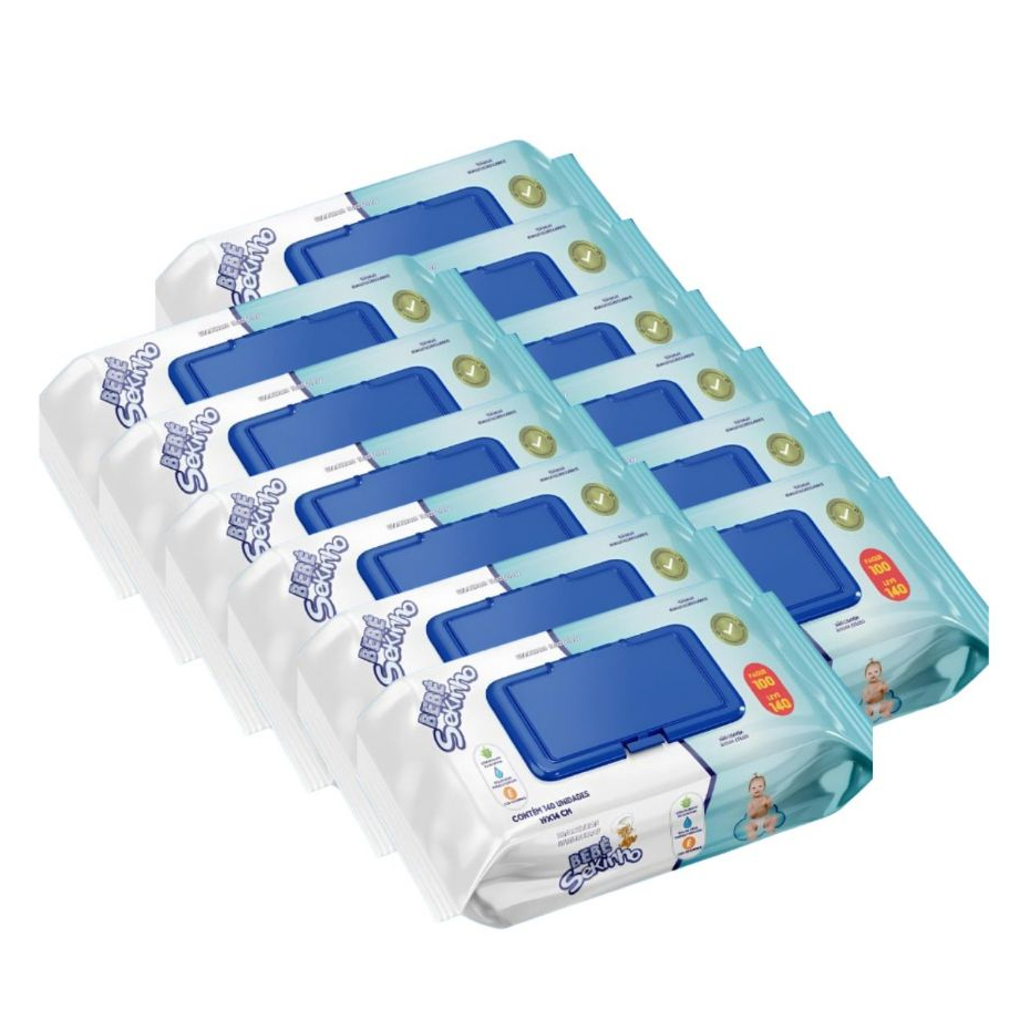Toalha  (Lenço) Umedecido (Promoção) Bebê Sequinho 12 pacotes 1680 toalhinhas