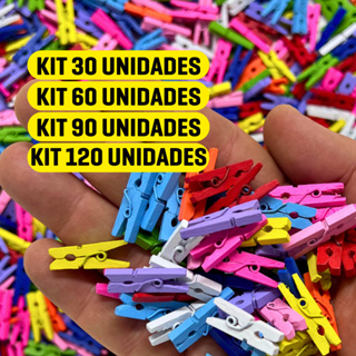 Kit 240 Mini Prendedor Para Fotos Pregador Colorido 2,5Cm Em Madeira Varal Mural Memory Board Tags Drinks Mini Grampo em Oferta na Shopee