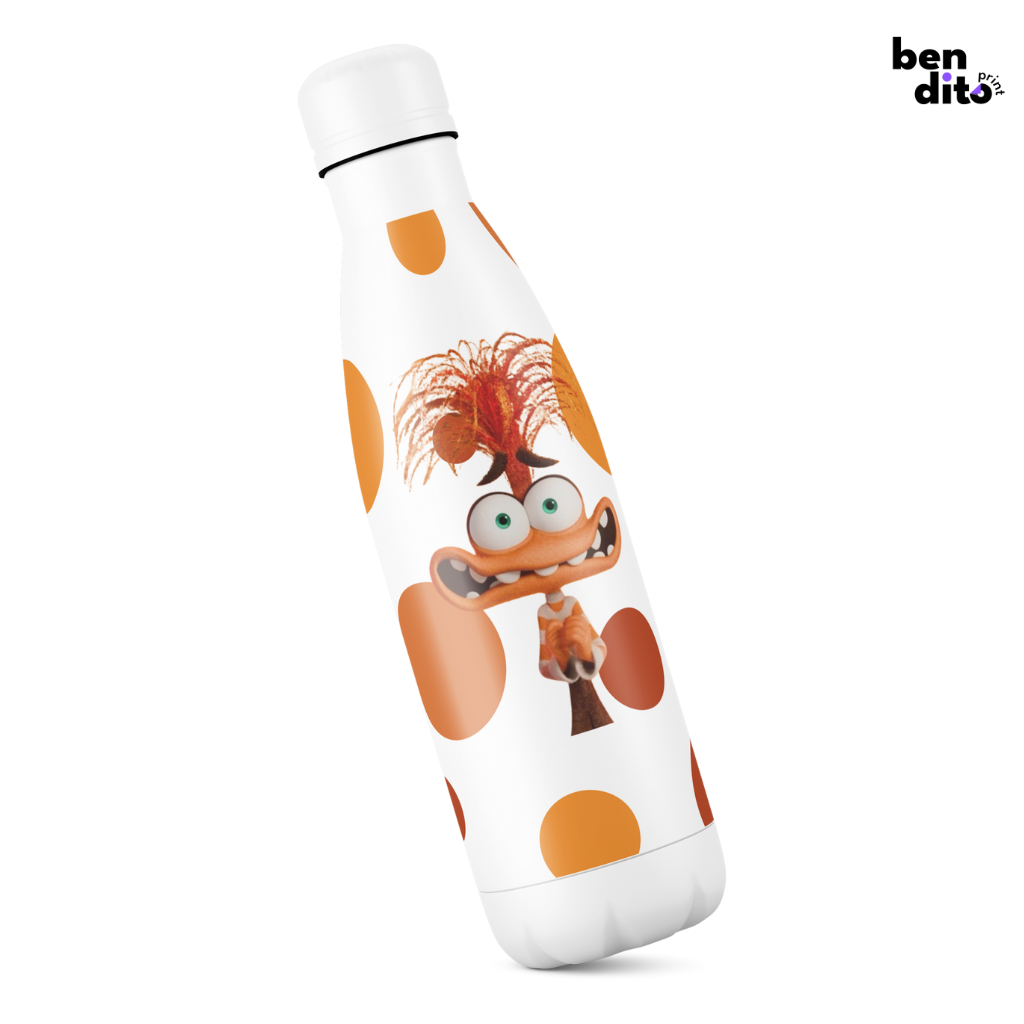 Garrafa Térmica Inox Parede Dupla Divertida Mente Ansiedade Inveja Tédio e Nojinho